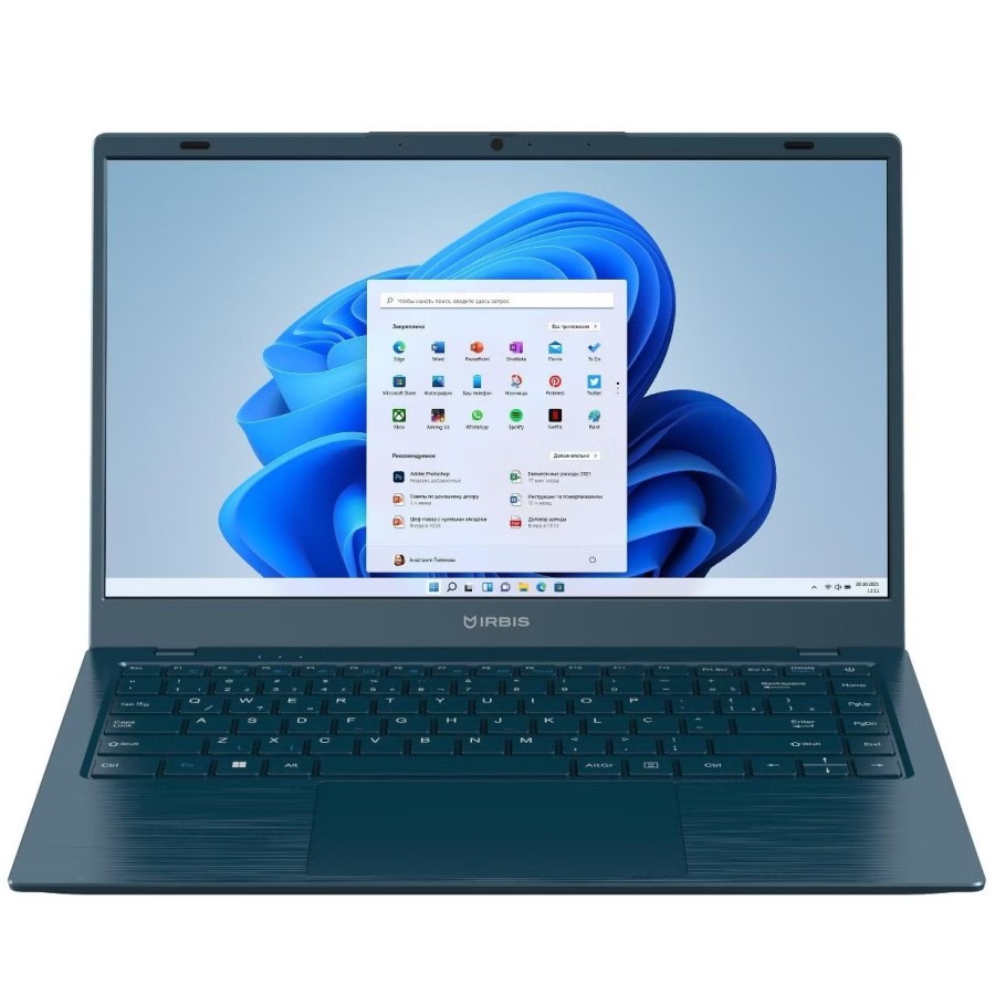 IRBIS 14NBC1003 Intel Celeron N4000 1100MHz/14"/1920x1080/4GB/128GB eMMC/Intel UHD Graphics 600/Wi-Fi/Bluetooth/Windows 11 Pro (14NBC1003) Blue