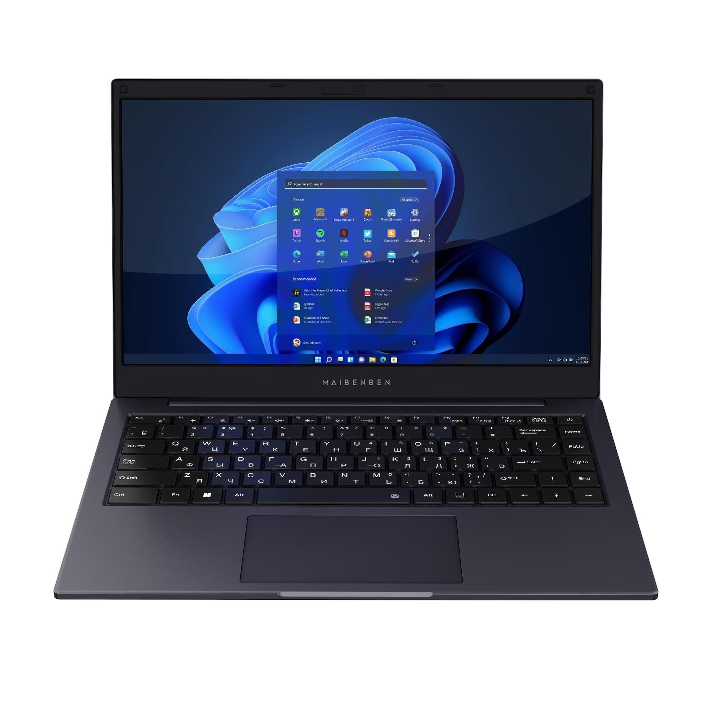 Maibenben S14A-iN10UM Intel N100 800MHz/14"/1920x1080/8GB/256GB SSD/Intel UHD Graphics/Wi-Fi/Bluetooth/Linux (S14A-iN10UMA1SLURE0) Blue