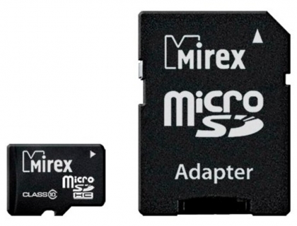 Mirex microSDHC Class 10 UHS-I U1 16GB + SD adapter (13613-ADSUHS16)