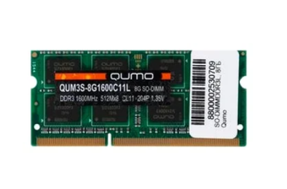 Qumo 8 ГБ DDR3L 1600 МГц SODIMM CL11 (QUM3S-8G1600C11L)
