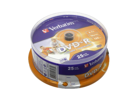 Verbatim DVD-R 4,7Gb 16x Cake Box Printable (25шт) (43538)