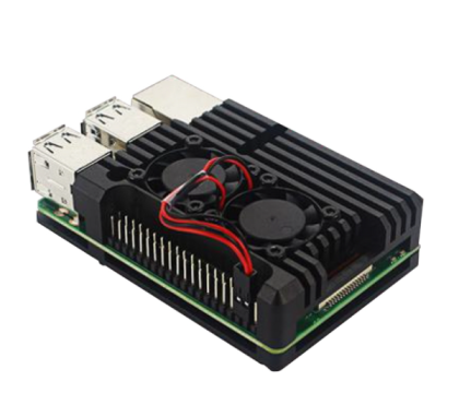 ACD Black Metal Aluminum Case with double Fans for Raspberry Pi 3B/3B+ (RA458)
