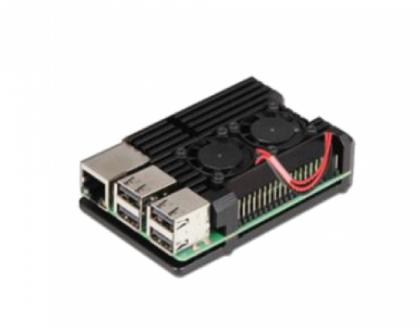ACD Black Metal Aluminum Case with Double Fans for Raspberry Pi 4B (RA503)