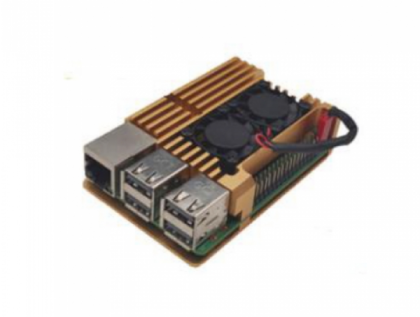 ACD Gold Metal Aluminum Case with Double Fans for Raspberry Pi 4B (RA504)
