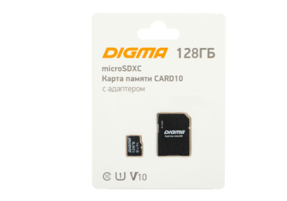 Digma 128Gb MicroSD + SD адаптер (DGFCA128A01)