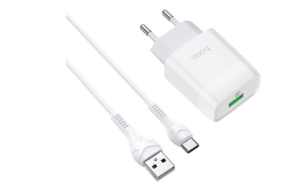 HOCO C72Q + Кабель Type-C 1m/ QC 3.0/ 1 USB/ Выход: 5V_9V_12V, 18W (HC-32552) White