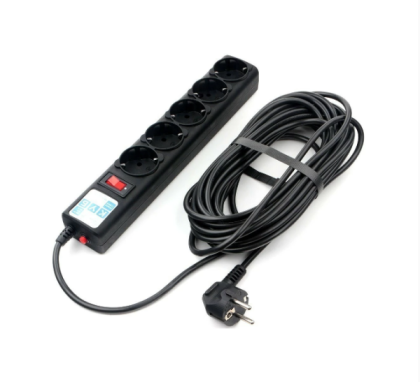 Power Cube PC 10м 5р, черн. 10А (SPG5-10M) Черный