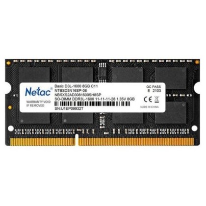 Netac 8 ГБ DDR3L 1600 МГц SODIMM CL11 (NTBSD3N16SP-08)