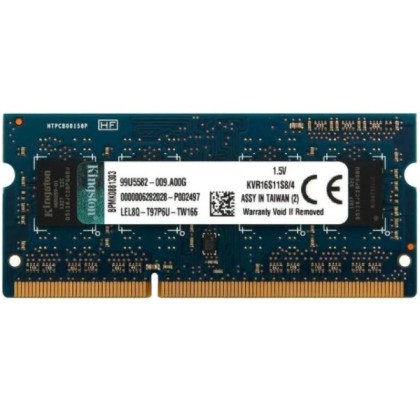 Kingston ValueRAM 4 ГБ DDR3 1600 МГц SODIMM CL11 (KVR16S11S8/4WP)