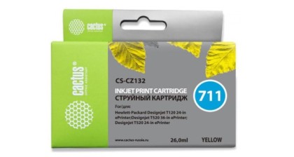 cactus CS-CZ132 711 желтый 26 мл для HP DesignJet T120/T520 A0/T520 A1