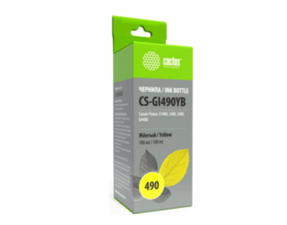 Cactus CS-GI490YB желтый (100 мл) для Canon Pixma G1400, G2400, G3400