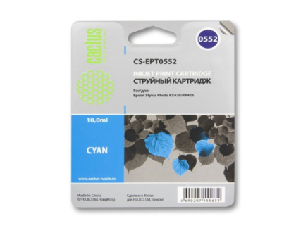 Cactus CS-EPT0552 голубой (10 мл) для Epson Stylus RX520/Stylus Photo R240