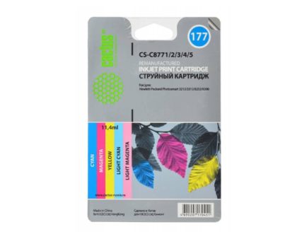 Cactus CS-C8771/2/3/4/5 голубой/пурпурный/жёлтый/светло-голубой/светло-пурпурный (11.4 мл) для HP PS 3213/3313/8253/8200