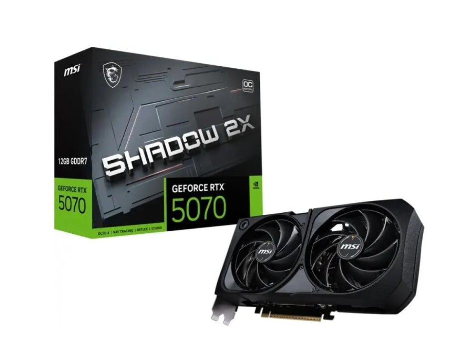MSI NVIDIA GeForce RTX 5070 12ГБ Shadow 2X, GDDR7, OC, Ret (RTX 5070 12G SHADOW 2X OC)