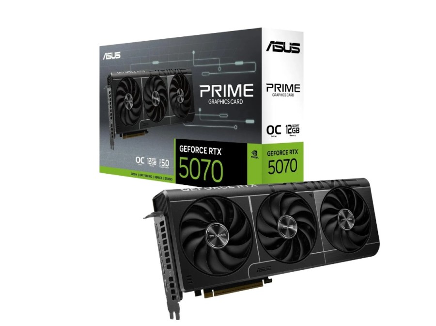 ASUS NVIDIA GeForce RTX 5070 12ГБ PRIME, GDDR7, OC, Ret (PRIME-RTX5070-O12G)