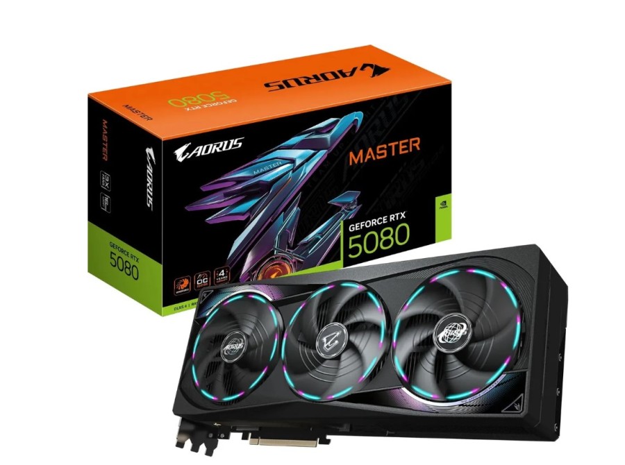 Gigabyte NVIDIA GeForce RTX 5080 GV-N5080AORUS M-16GD 1.0 16ГБ Master, GDDR7, Ret