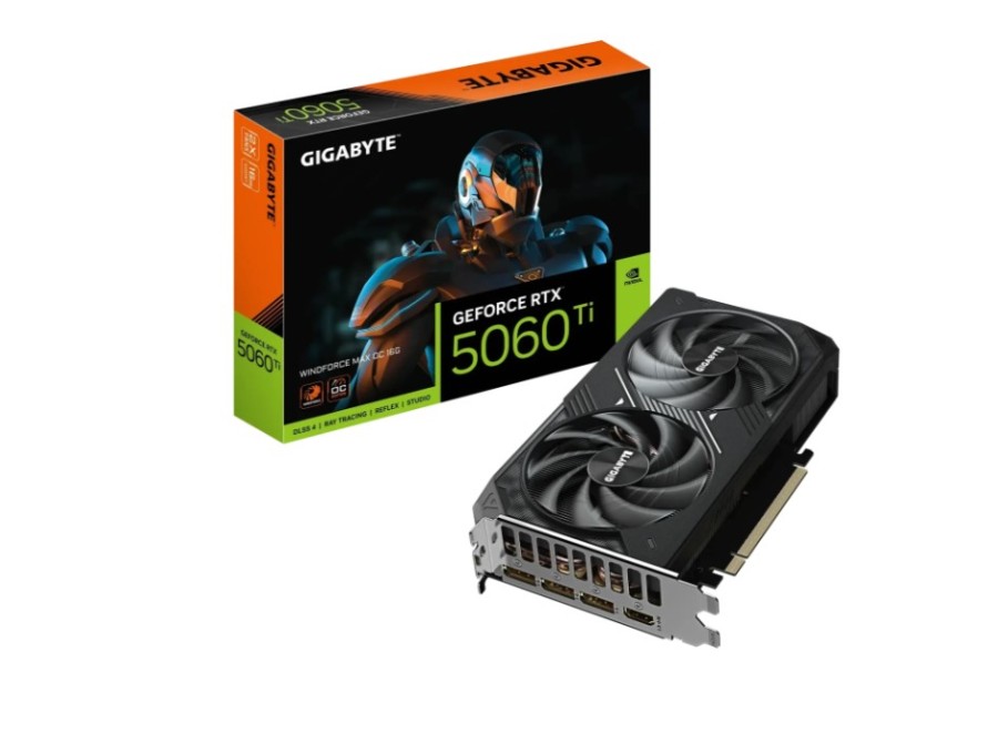 Gigabyte WINDFORCE MAX OC 16Gb NVIDIA GeForce RTX 5060 Ti (GV-N506TWF2MAX OC-16GD)