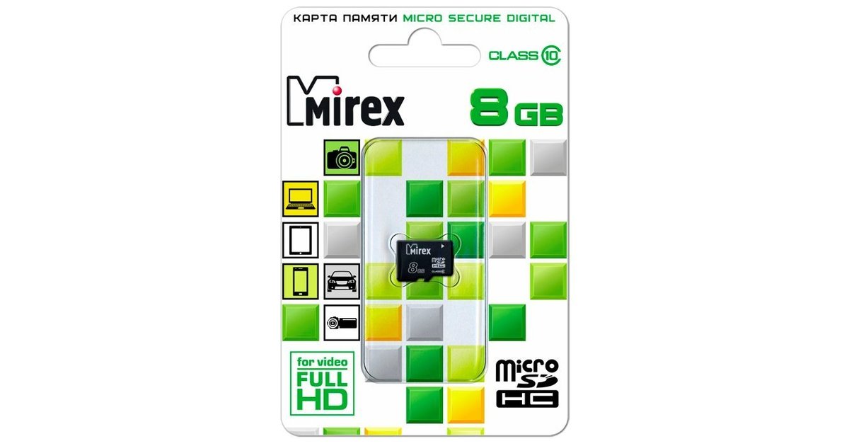 Флеш карта microsd 8gb mirex microsdhc class 10