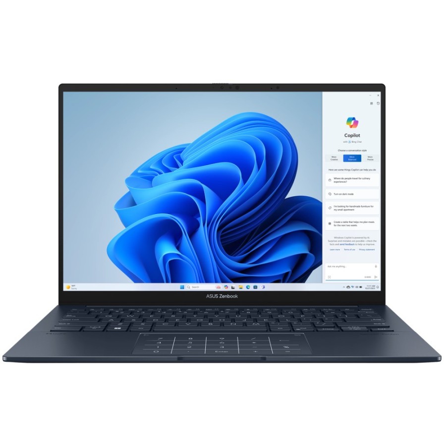 ASUS Zenbook 14 OLED UX3405MA-QD490W Intel Core Ultra 7 155H 3800MHz/14"/1920x1200/16GB/1024GB SSD/Intel Arc Graphics/Wi-Fi/Bluetooth/Windows 11 Home (90NB11R1-M00SU0) Blue