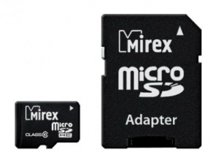 Mirex microSDHC Class 10 8GB + SD adapter (13613-AD10SD08)