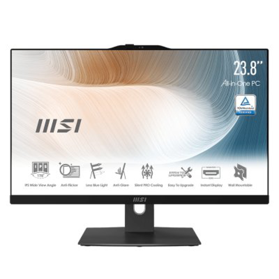 MSI Modern AM242P 12M-671XRU Intel Core i5 1235U 1.3 GHz/8192 Mb/512 Gb SSD/23.8" Full HD 1920x1080/DVD нет/Intel Iris Xe/Без ОС (9S6-AE0711-1454) Черный