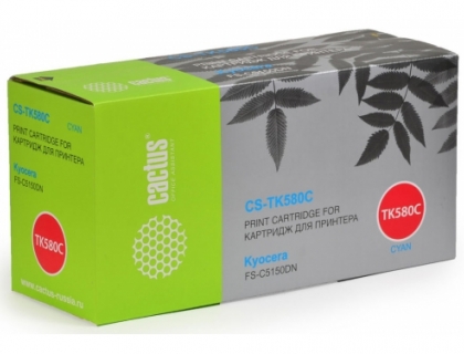 Cactus CS-TK580C голубой (2800 стр) для Kyocera Mita ECOSYS P6021/P6021CDN; Mita FS C5150DN/FS C5150