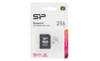 Silicon Power Superior Pro A2 256GB microSDXC Class 10 UHS-I U3 Colorful 100/80 Mb/s (SD адаптер) (SP256GBSTXDA2V20SP)