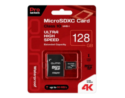 QUMO 128Gb MicroSD + SD адаптер (QM128GMICSDXC10U3)