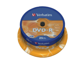 Verbatim DVD-R 4.7Gb 16x Cake Box (25 штук) (43522)