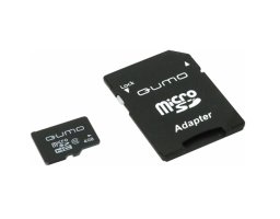 MicroSD QUMO 4Gb + SD адаптер (QM4GMICSDHC10)