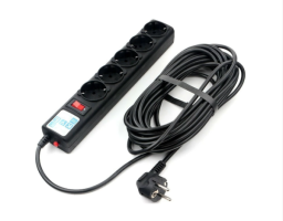 Power Cube PC 10м 5р, черн. 10А (SPG5-10M) Черный