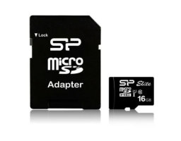 Silicon Power 16Gb MicroSD + SD адаптер(SP016GBSTHBU1V10SP)