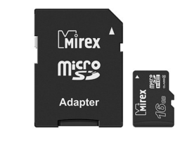 Mirex 16Gb MicroSD + SD адаптер (13613-ADTMSD16)