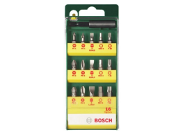 Bosch 16 шт (15 бит 25 мм + универсальный держатель) (2607019453)