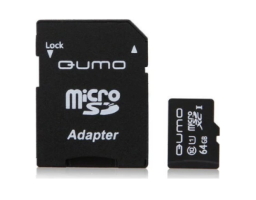 QUMO 64Gb MicroSD + SD адаптер (QM64GMICSDXC10U1)