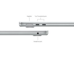 Apple MacBook Air 13 M3 8 core/13.6"/2560x1664/16GB/512GB SSD/Apple M3 10 core GPU/Wi-Fi/Bluetooth/macOS (Z1G6000A2) Silver