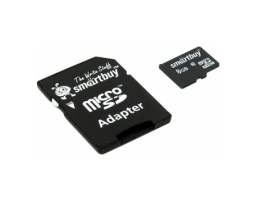 SmartBuy 8Gb MicroSD + SD адаптер (SB8GBSDCL10-01)