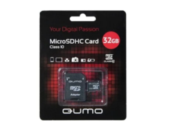 QUMO 32Gb MicroSD + SD адаптер (QM32MICSDHC10)