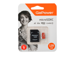 GoPower 128Gb MicroSD + SD адаптер (00-00025682)