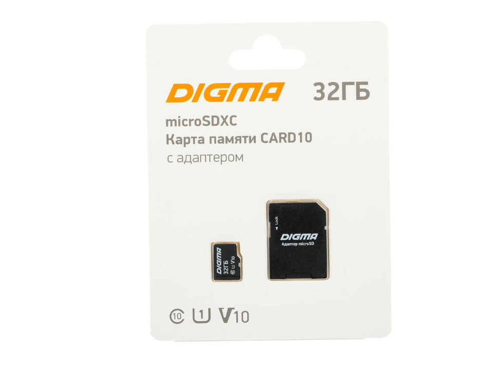 Digma 32Gb MicroSD + SD адаптер (DGFCA032A01)
