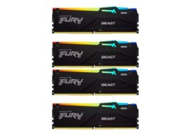 Kingston Fury Beast Black RGB 128Gb DDR5 5200MHz (4x32Gb KIT) (KF552C40BBAK4-128)