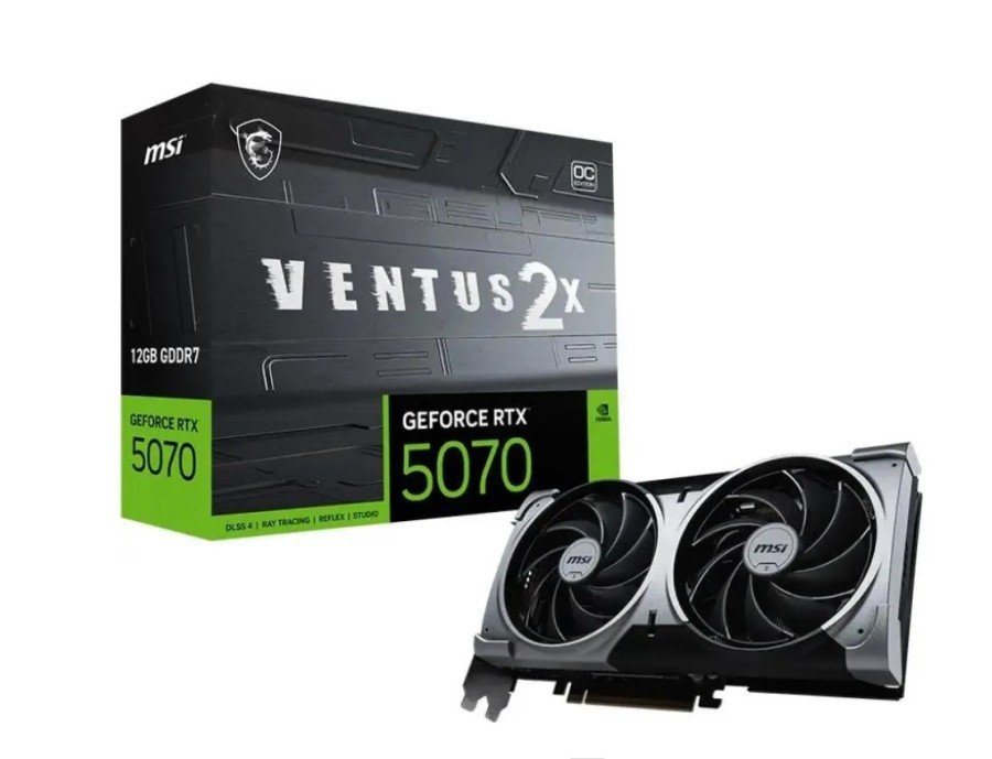 MSI NVIDIA GeForce RTX 5070 12ГБ Ventus 2X, GDDR7, OC, Ret (RTX 5070 12G VENTUS 2X OC)