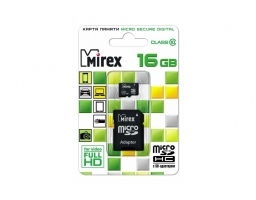 Mirex microSDHC Class 10 16GB + SD adapter (13613-AD10SD16)