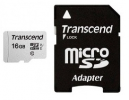 16Gb MicroSD Transcend Class 10 + адаптер (TS16GUSD300S-A)